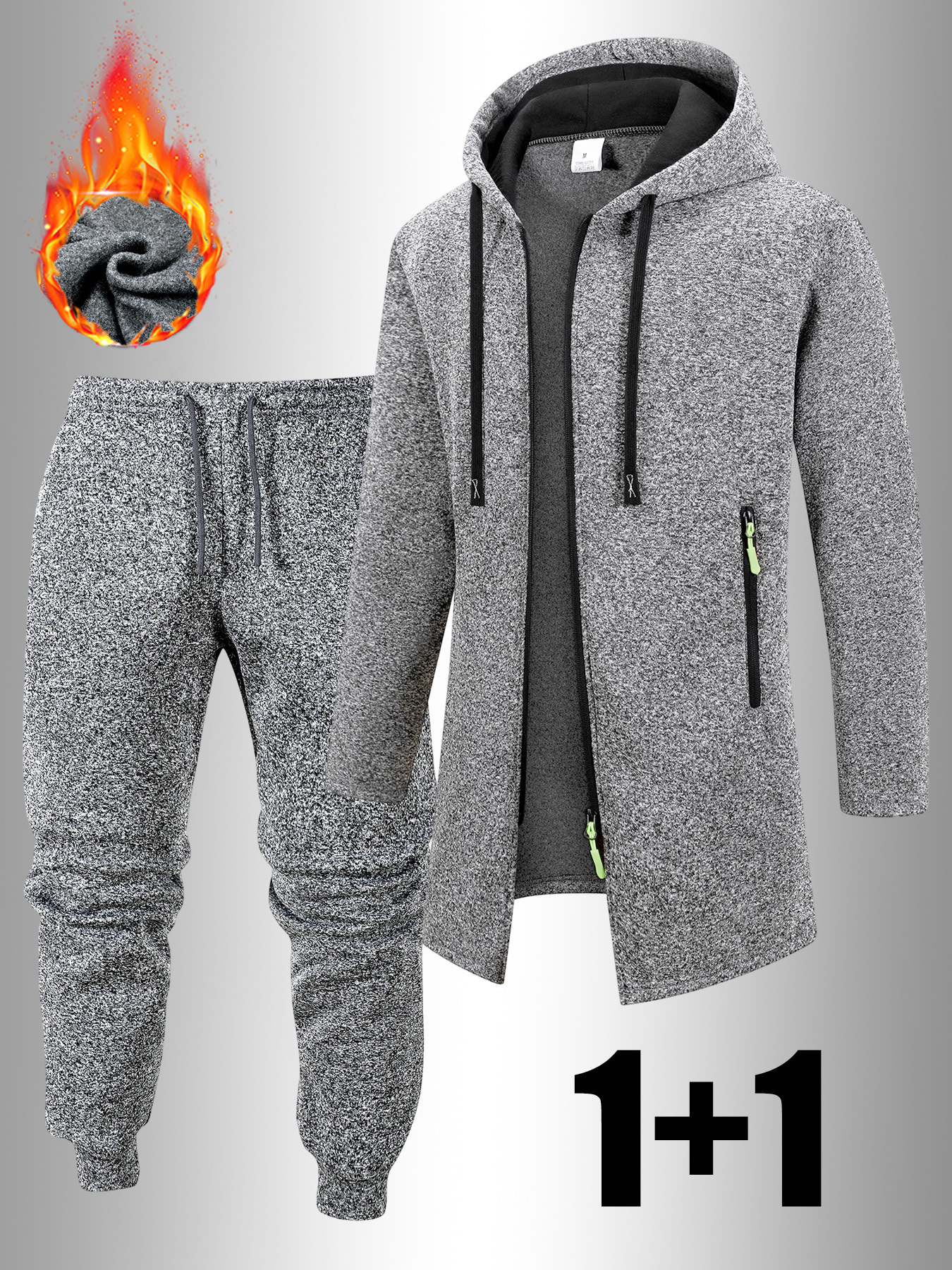 Men's Casual Sports Outfit Hooded Jacket and Pants Set