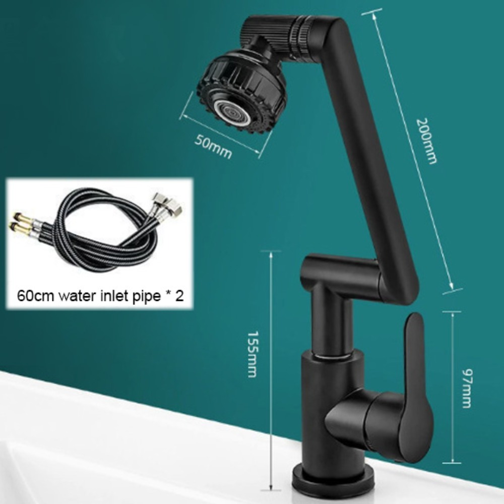 Image of Modern Swivel Faucet - ( Water), 1080° Rotating Adjustable Spray Head With Bubble Water Outlet To Prevent Splashing, For Sinks, Equipped With 2 Inlet Pipes, Bathroom Additions, Bathroom Supplies
