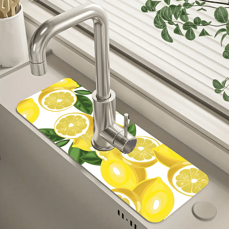 vibrant lemon dish diying mat faucet mat kitchen sink Temu