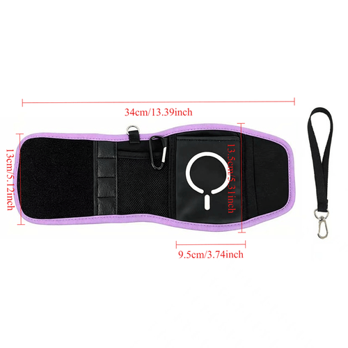 paarse magnetische sportschool waterfles tas met telefoonhouder, sleutel-, oortelefoon-, kaart- en contantgeld opbergorganizer voor fitnessaccessoires
