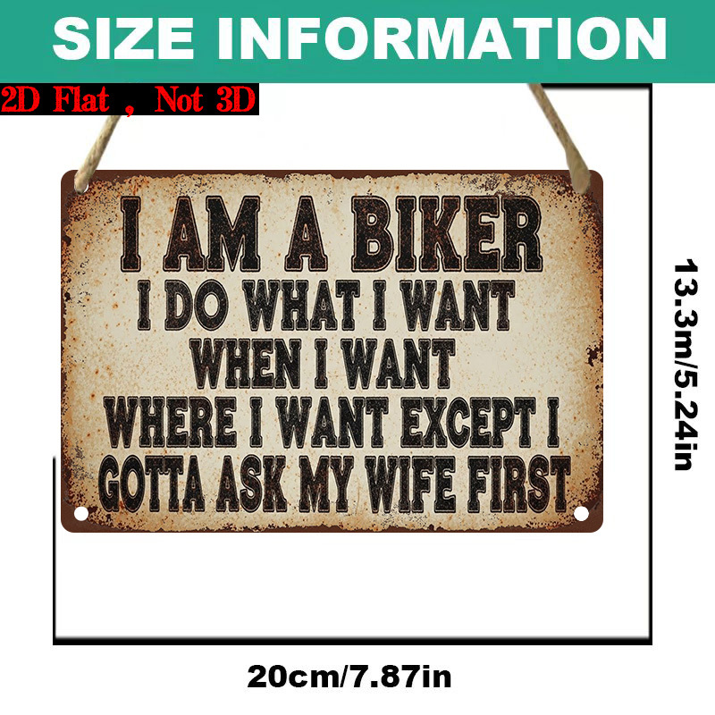 TEMU 2d Flat - 2d Plane 1pc "i'm A Knight, Do Whatever I Want" Motorcycle Wall Plaque - Retro Motorcycle Metal Texture (compatible With Rustic