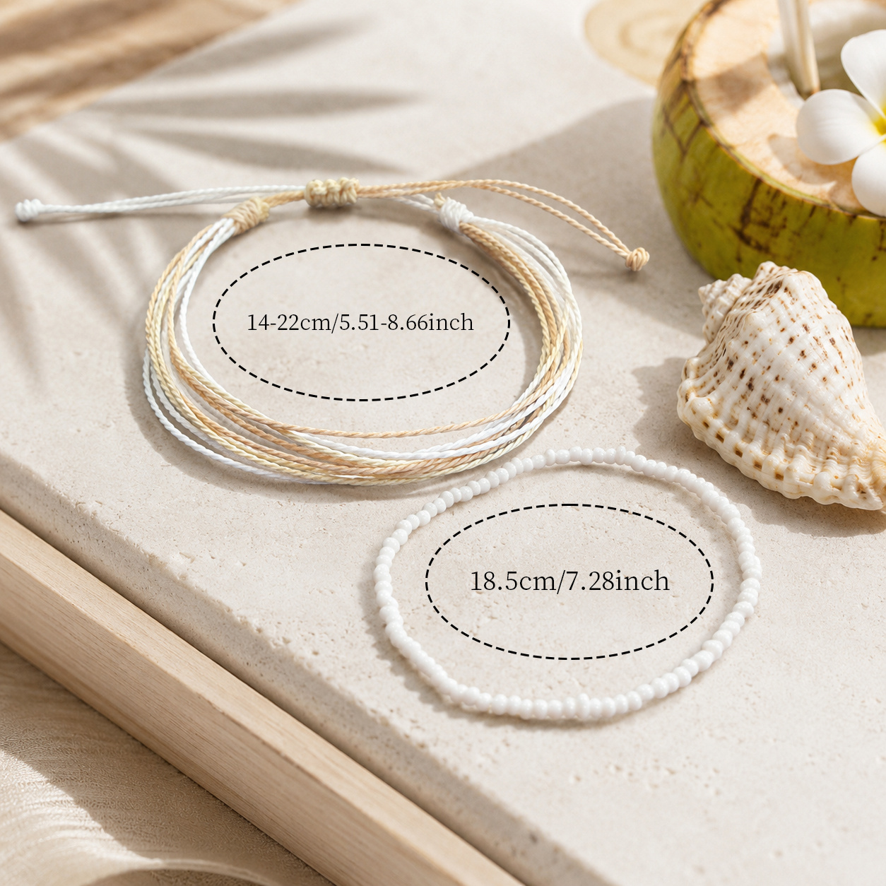2pc Vintage-Inspired Bohemian Summer Bracelet Set