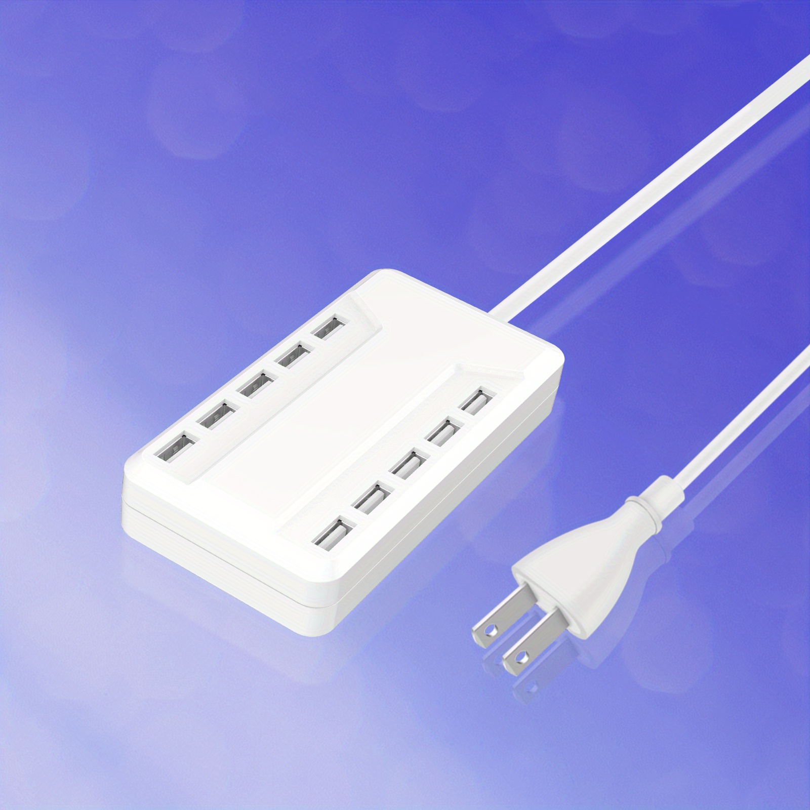 TEMU White Outdoor Power Socket, With 10-port Usb Charger, Ideal For Home Office Storage Smart Usb For Multiple Devices