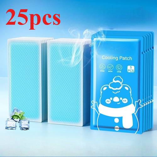 25pcs cooling patches long lasting gel material suitable for summer daily use and elderly care essential for summer disposable cooling cold compress ice pack soothing patch material ice