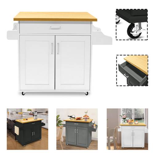 kitchen cart that serves as a trolley featuring a spice rack side trolley towel holder and wheels in white grey