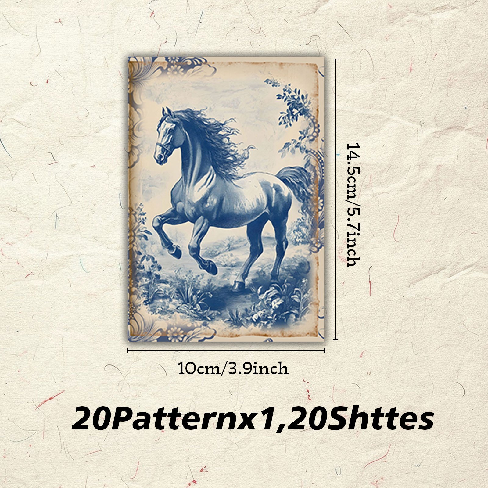 TEMU A Set Of 20 Vintage Blue-themed Hand-painted Postcards, Featuring European Pastoral Style Greeting Cards With Classical Architecture, , Floral,