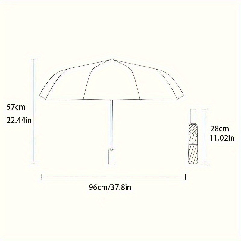 Yin Yang Dragon Design Fashionable Automatic Opening/Closing Folding Umbrella with 8 Iron Bones, Plastic Handle, Windproof Portable Sunshade Umbrella Halloween and Christmas gifts A164