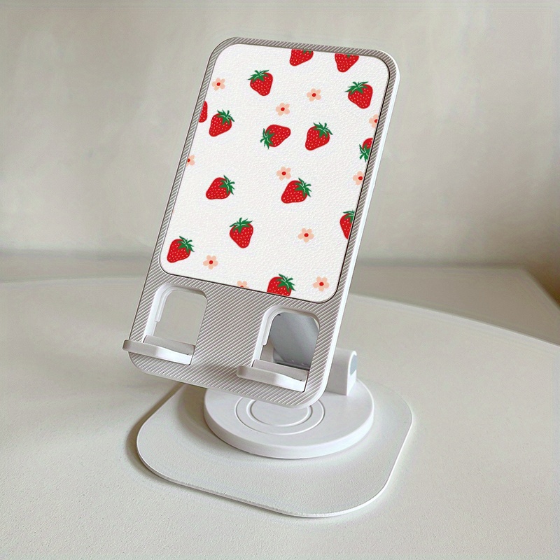   creativity cartoon strawberry pattern foldable rotating stand suitable suitable for ipad mobile phone multi functional 360 rotating bracket suitable for home and office use vz1