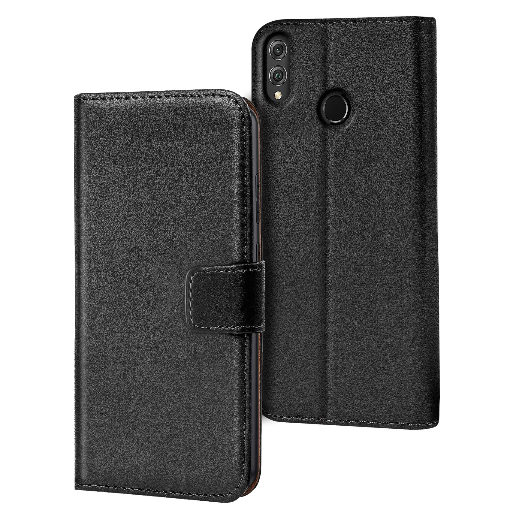 TEMU Phone Case - Case 8x Mobile Phone, Book-style Wallet Case, Flip Cover, Made Of Faux Leather, Includes Card Slots And Stand Feature, Color: Black