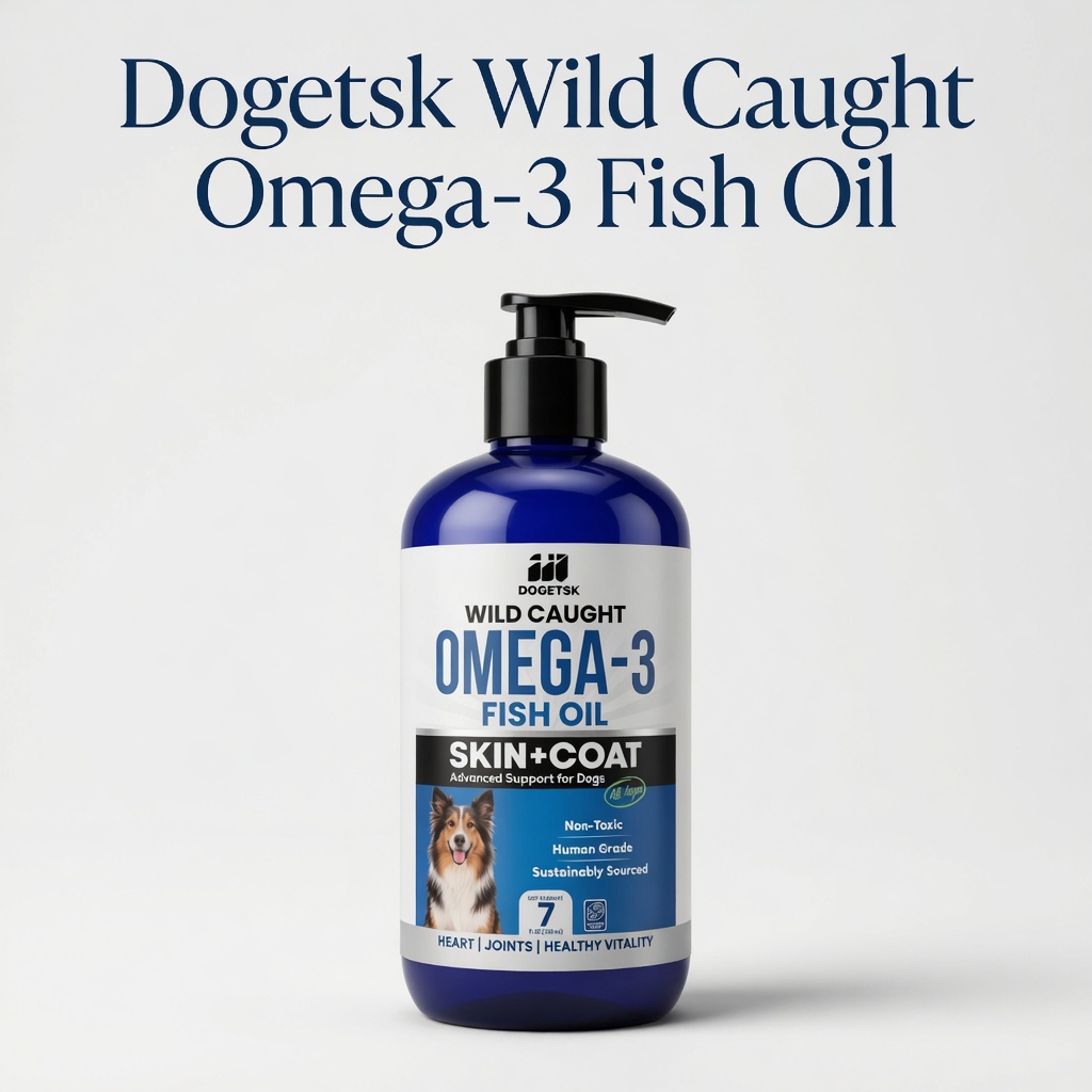Dogetsk Salmon Oil For Dogs - -3 Liquid Fish Oil With , & , Reduces Shedding, Supports & Joint For Small Medium Large Breeds Puppy Adult Senior, Human Grade