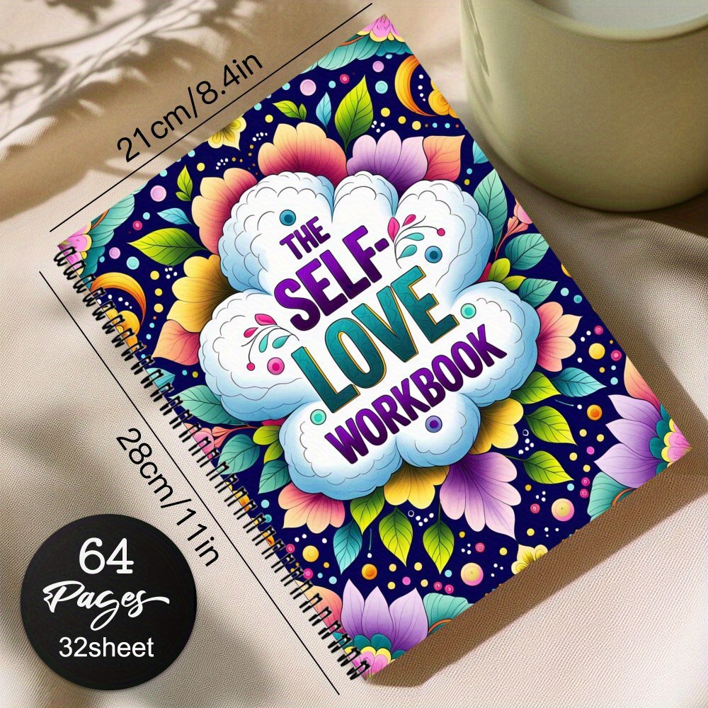 TEMU 1pc & Self Help Spiral Workbook For Women - 64-page Guided Journal With Vibrant , Gratitude Practice & Prompts To , The , Love - Mental , Self