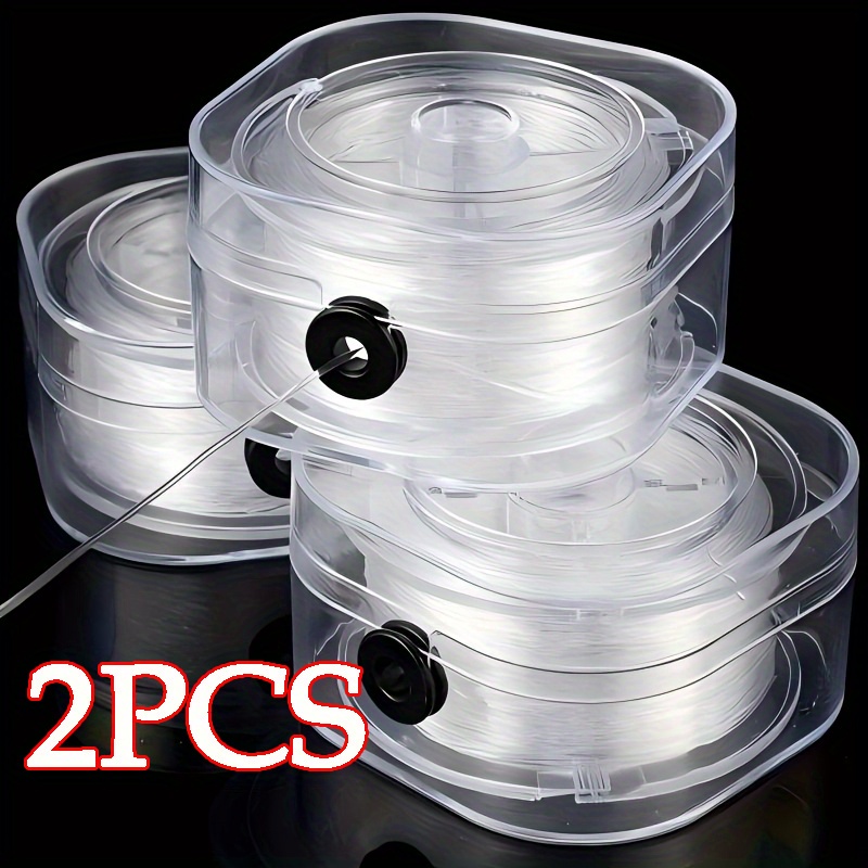 TEMU 2 Box Of High Quality Elastic Beaded Cord - 328 Ft Clear Stretch Cord For Bracelets, Necklaces And Crafts, With Portable Storage Box