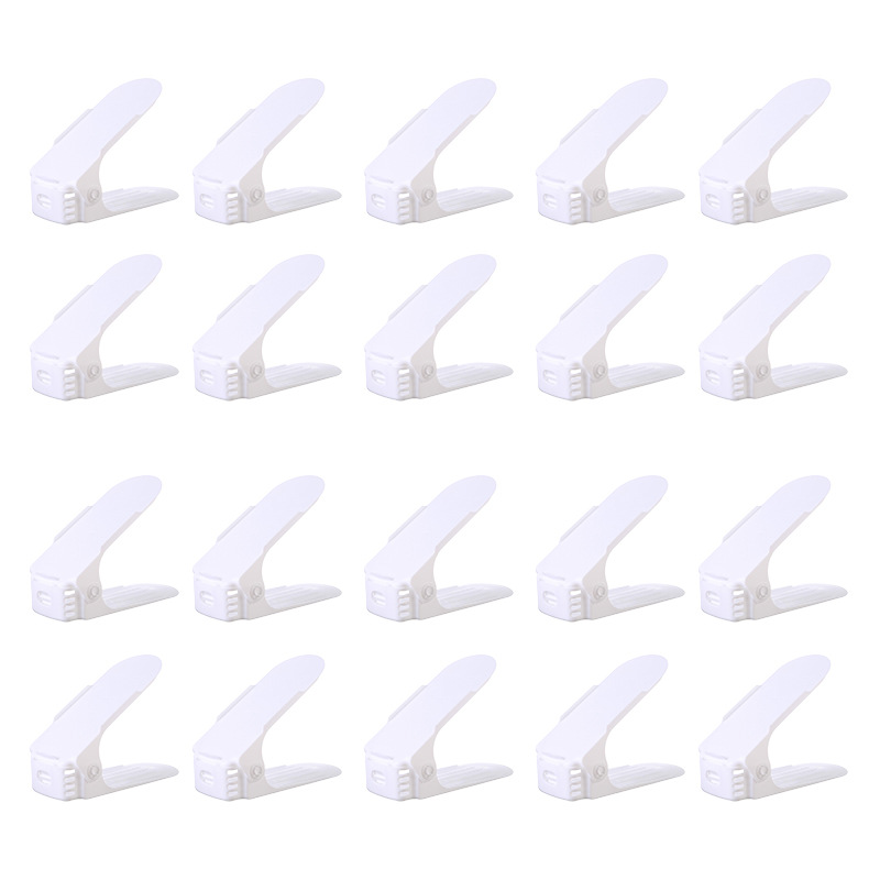 TEMU 20 Plastic Layered Racks Space Saving Double-layer Shoe Racks Adjustable Shoe Storage Artifact