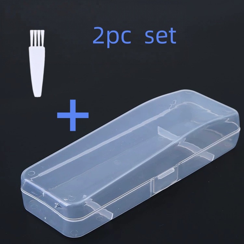TEMU Ensemble 2 pièces (Boîte à rasoir et brosse de nettoyage) Accessoires de voyage durables pour le rangement de bain - Matériau plastique, léger,