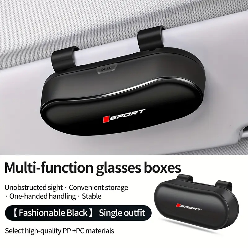 Image of Sports Upgrade Style Car Glasses Case, Sun Visor Fashion Glasses Clip, Multifunctional Car Creative Glasses Storage Box, [three Color Optional]