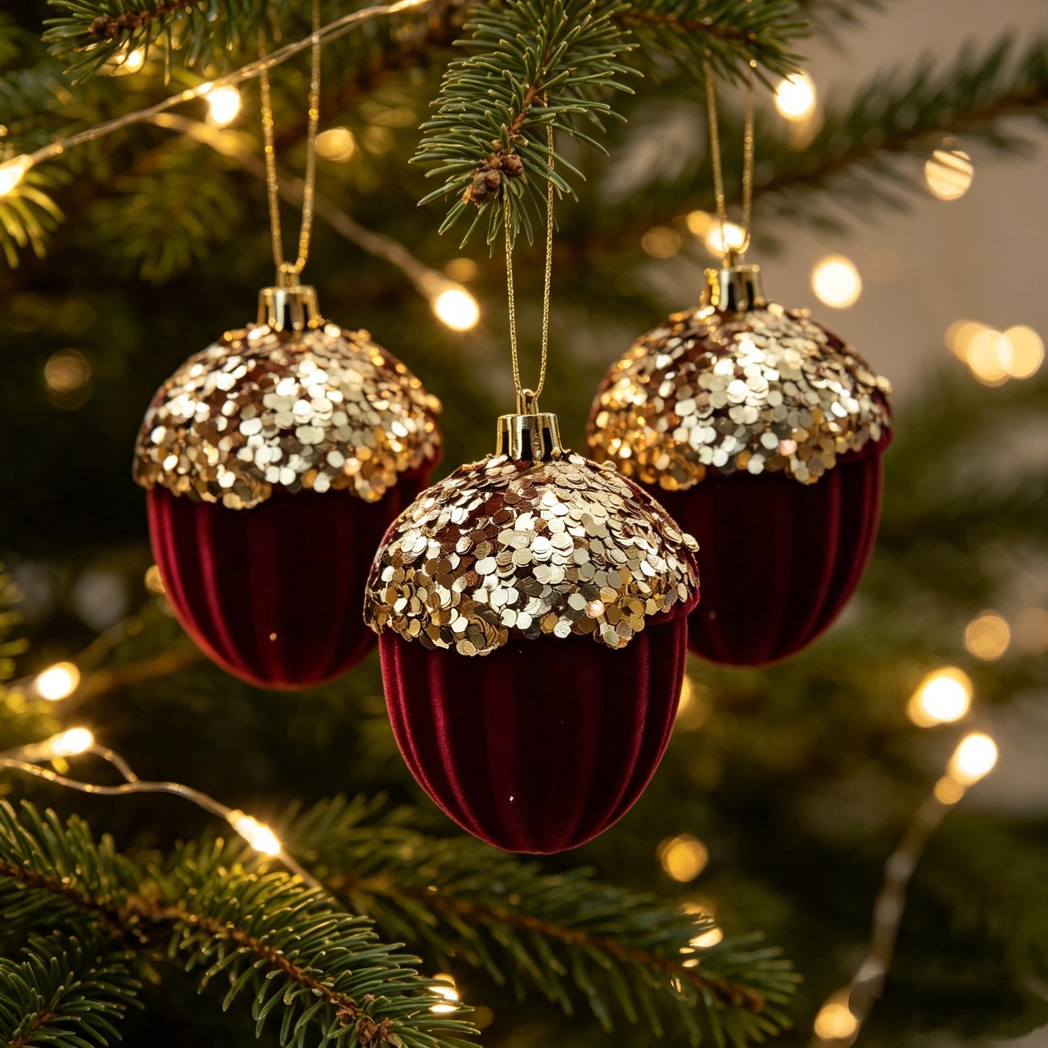 TEMU Decorative Balls, Cone Balls 3pcs Set Xmas Tree Decorations Party Home Ornament Festive Decoration Supplies, Ornament Idea, Tree Ornaments