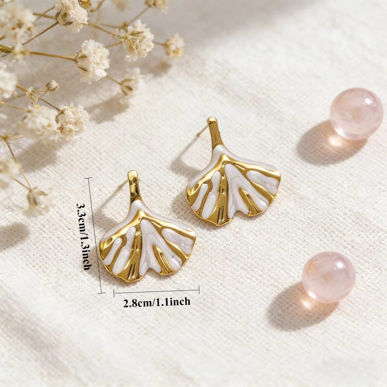 Ginkgo Leaf Drip Oil Earrings, Fashionable Design for Women