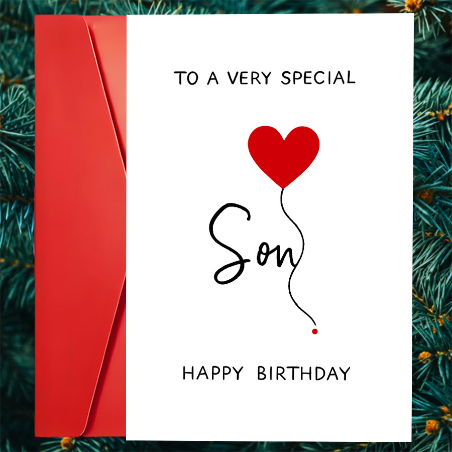 Image of A Single Birthday Card Featuring A Heart , Ideal For Parents To Show Their Love And Their