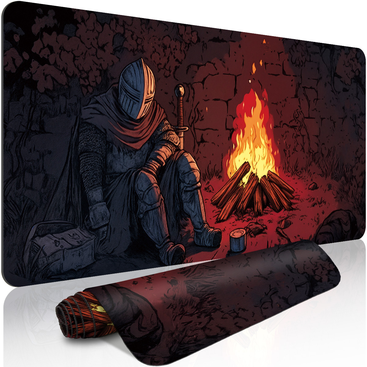TEMU 1pc Alfombrilla de Ratón Extendida para Gaming y Tapete para Teclado de Escritorio - Diseño " Solitario junto a " - Protector para Portátil,