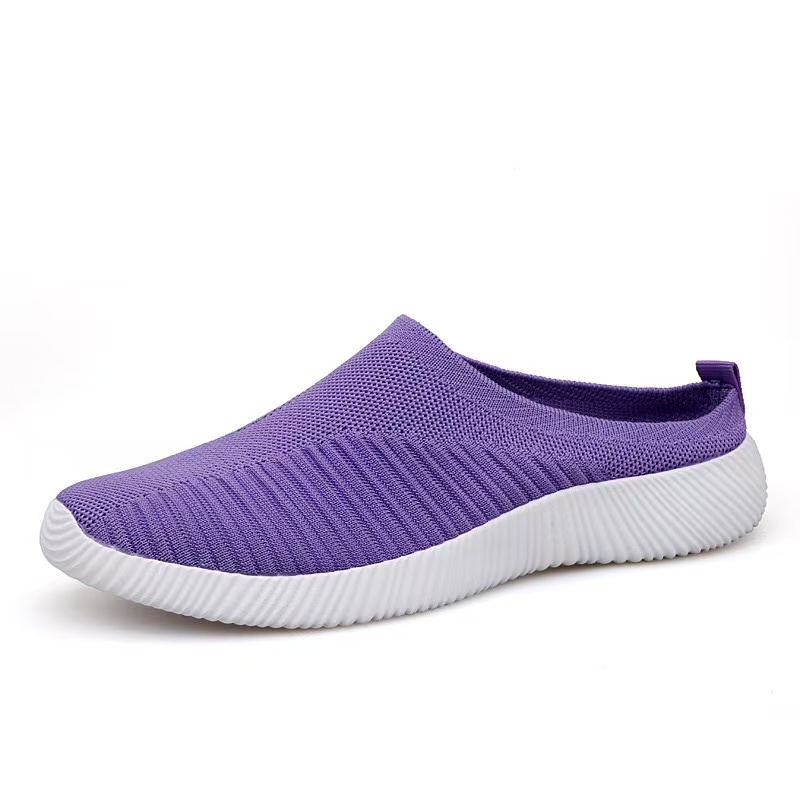 Ladies' Casual With Knitted , Comfortable And Breathable, Lightweight Women's Shoes, Easy And Versatile, Flat Bottomed Shoes, , Suitable For , Women Shoes, Sneakers