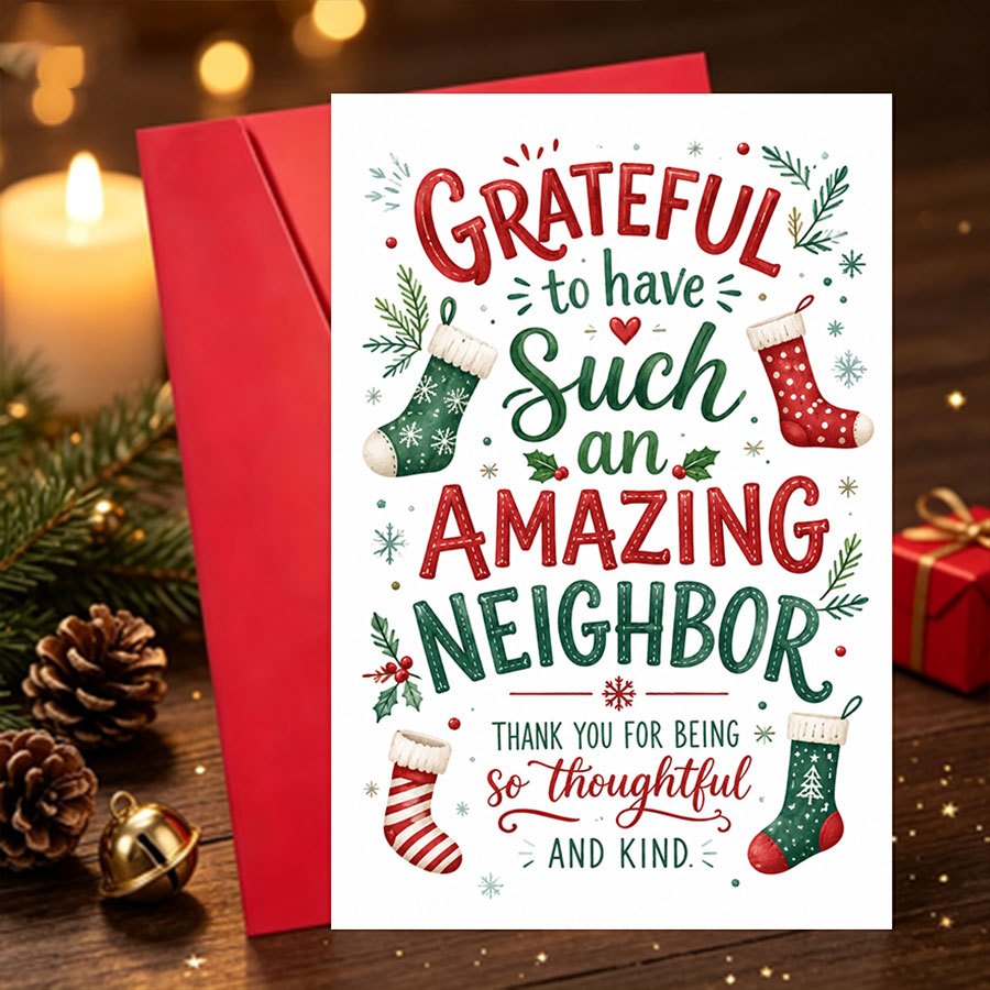 TEMU 1 Set Of Christmas Cards Christmas Thank You Card For Neighbors: Gratitude With A Thoughtful Gift For