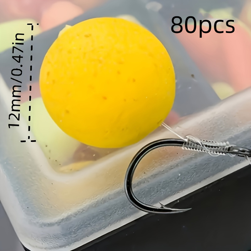 80pcs 12mm Pop Up Baits, Carp Rig Ball Baits, Carp Fishing Additions