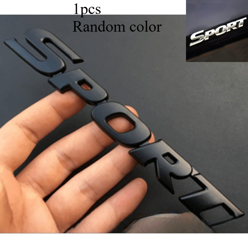 TEMU 1pc Random Color 3d Chrome Plated "sport" Logo Patch - Reflective Metal Door Decal, Vehicle Styling, Sporty Logo | For Motor Emblem | Reflective