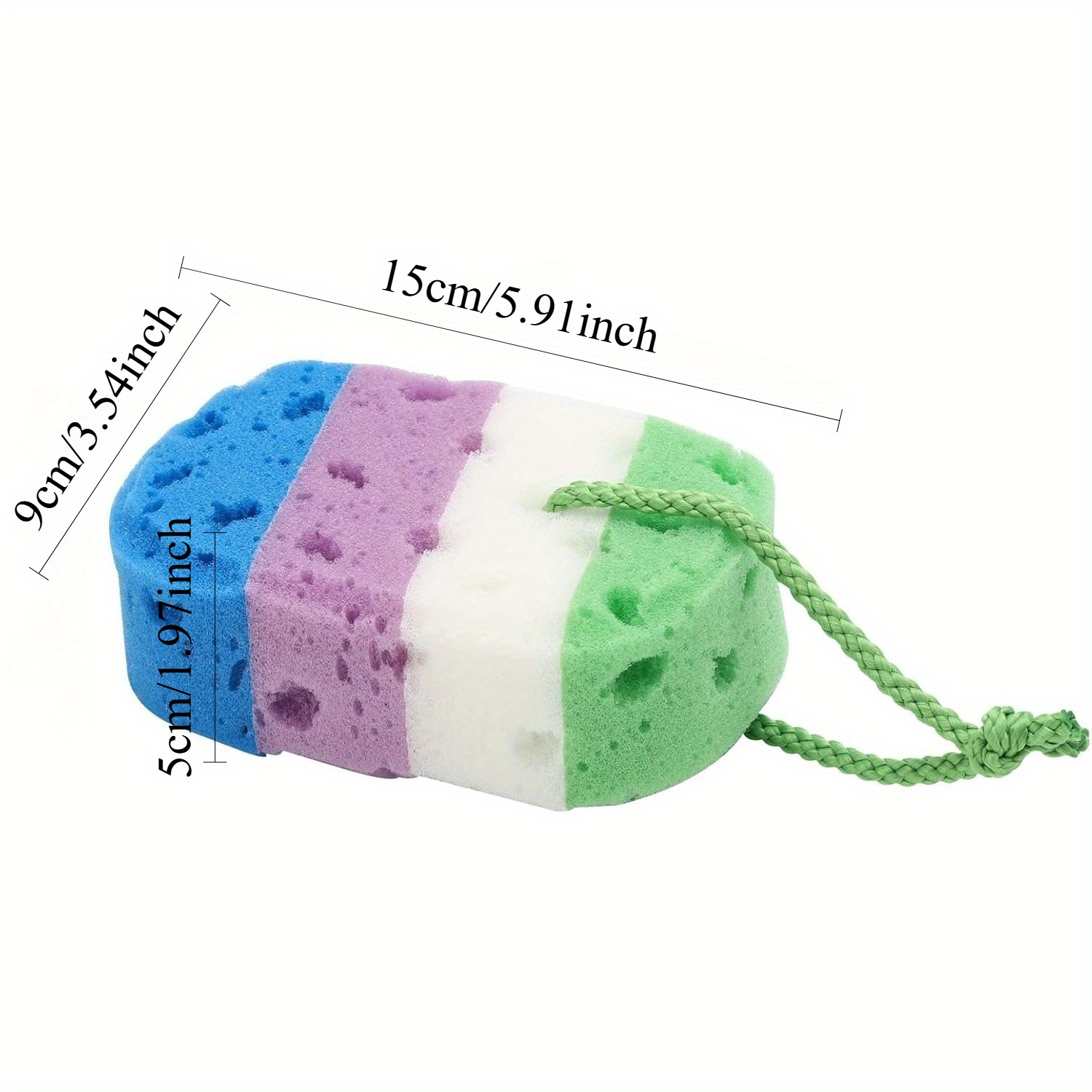 Exfoliating Bath Ball Body Sponge, 2pcs with Hook