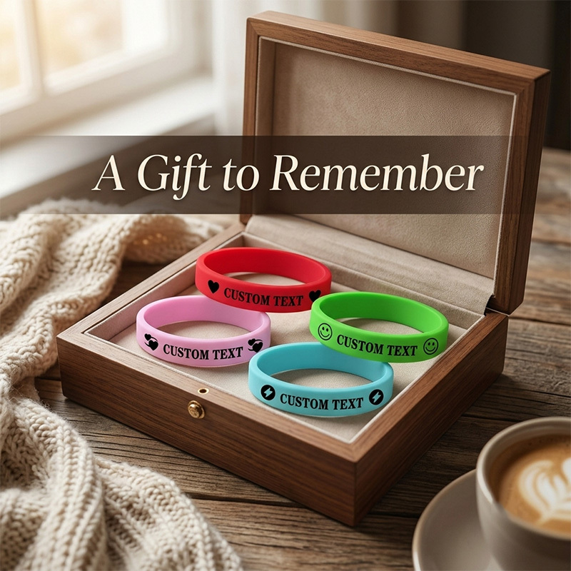 100pcs Custom Silicone Wristbands with Double Patterns, Customizable Text