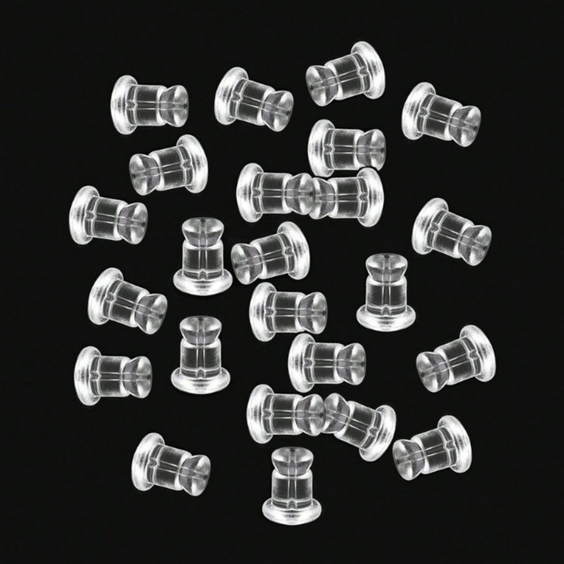 E-shop Transparente Ohrring-Verschlüsse, Ohrring-Zubehör, Stecker-Ohrring-Halter, inklusive transparenter Aufbewahrungsbox, Ohrring-Stopper, sportliche
