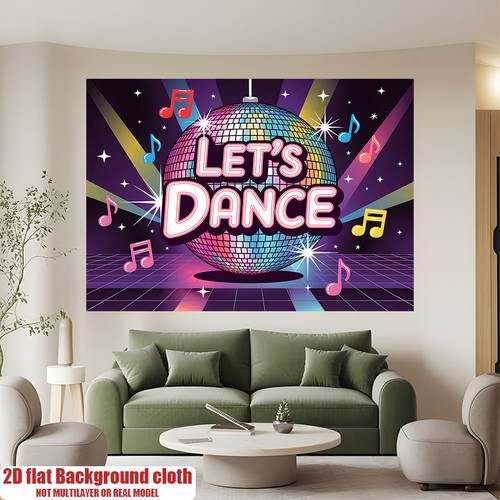 2d flat 2d flat banner 1pc lets dance background decoration background photo props polyester banner decor home decor room decor wall decor party background decor party decor supplies gifts decorative background high definition clear