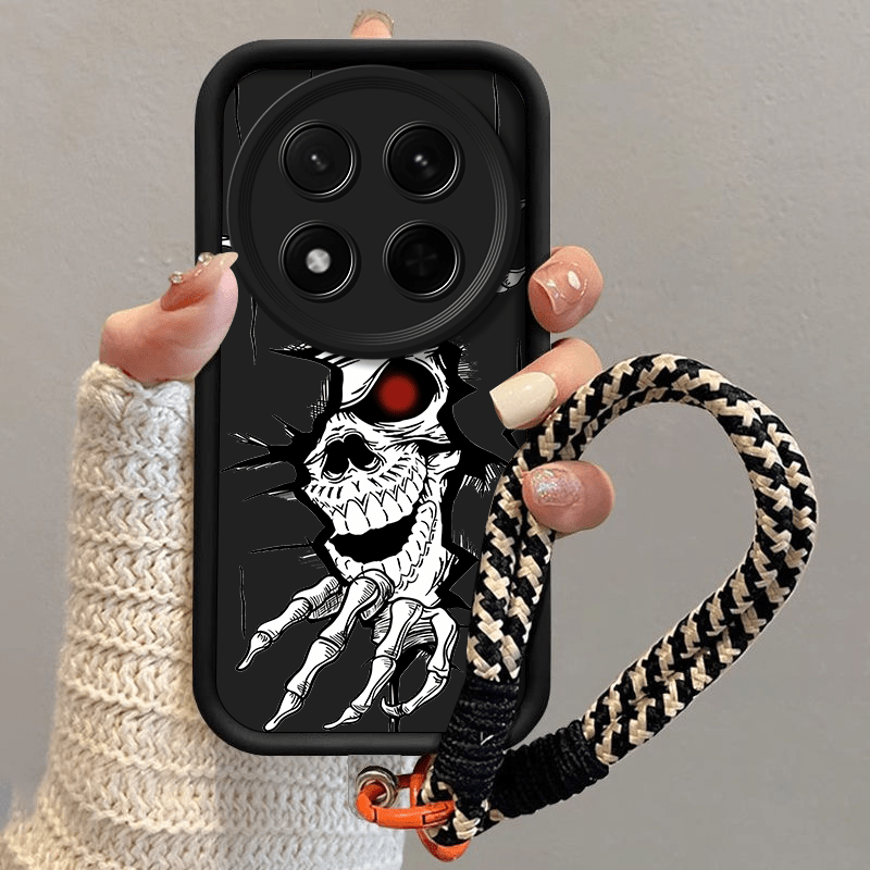 TEMU Coque de téléphone - Coques de téléphone Cartoon avec un design noir conçu pour Huawei Honor MAGIC 7 LITE, dotées d'une lanière adaptée à tous