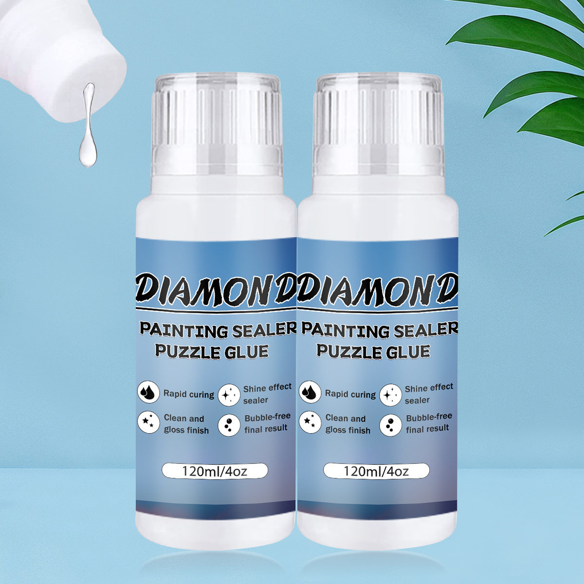 TEMU 240-480 Ml Diamond Painting Sealant, 5d Diamond Painting Glue Sealing Machine, Permanently Effect Sealant, Sealant With Sponge Head, Used For