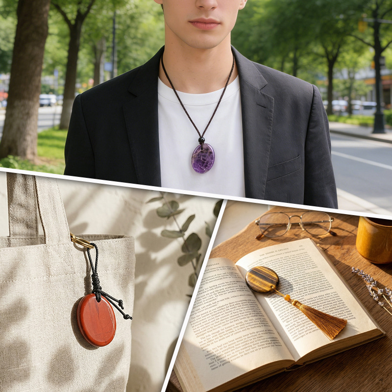 Artificial Crystal Palm Stone Pendant for DIY Necklace Charm