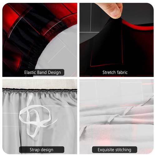 1pc red black contrasting print elastic sofa cover suitable for 1 4 person seating machine washable durable for bedroom living room office