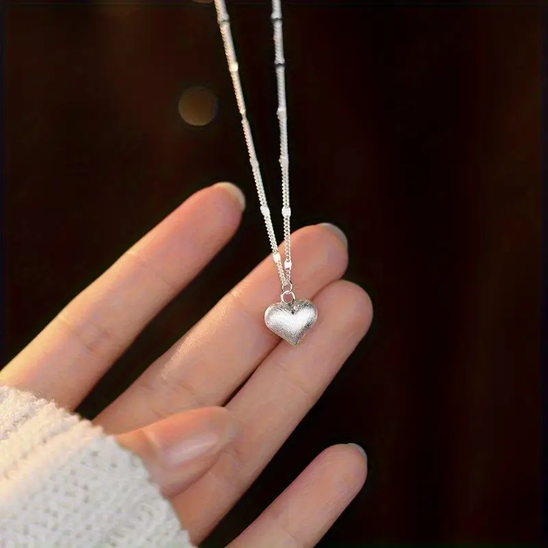 s925 sterling silver heart necklace for women delicate choker pendant luxurious hypoallergenic adjustable chain anniversary birthday valentine gift for wife girlfriend her casual attire party wedding beach vacation christmas gift Product details 2
