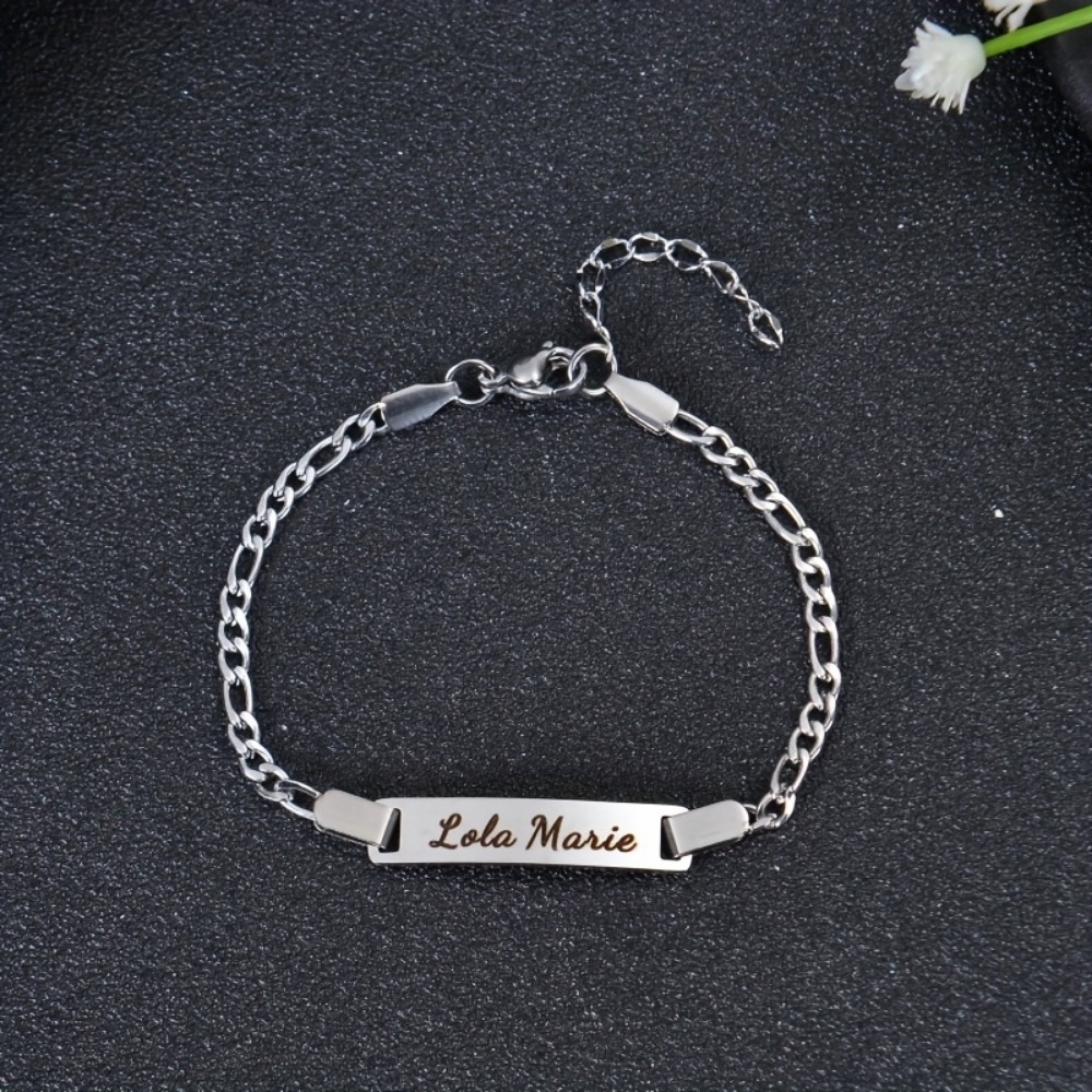 Personalized 201 Stainless Steel Name Bracelet — Custom Gift for Her