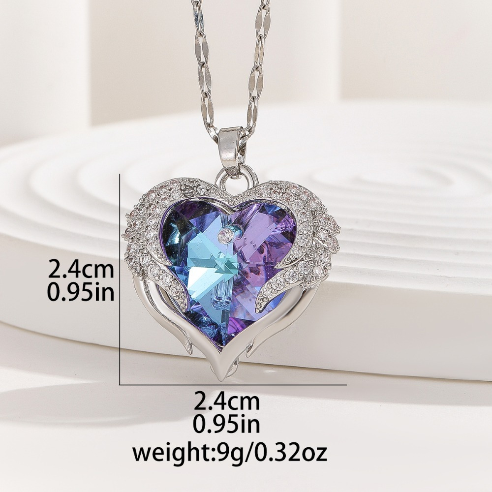 elegant stainless   pendant necklace with synthetic zirconia, july birthstone,   for parties and sports,  , mother s day gift details 3