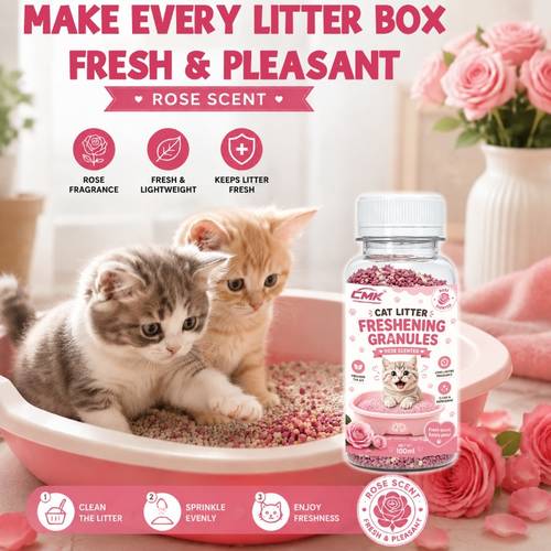 item picture rose scented cat litter deodorizing litter air freshener moisture absorbing and quick drying extends litter life suitable for multi cat households and litter box use