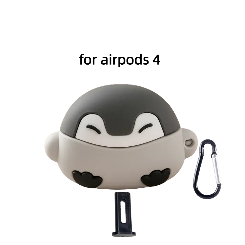TEMU [3-pcs] 3d Cute Shaped Cartoon Earphone Case Set, Suitable For /pro 2/pro And Airpods 4/3/2/1, Stylish, , Minimalist, Artistic Style Earphone