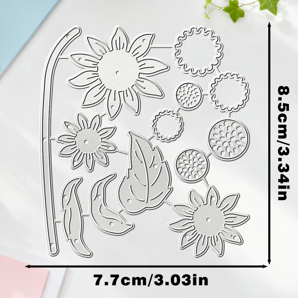TEMU . Original Metall Schneideformen mit wunderschönem Sonnenblumen Design, für Kartenherstellung, Scrapbooks, dekorative Fotoalben,