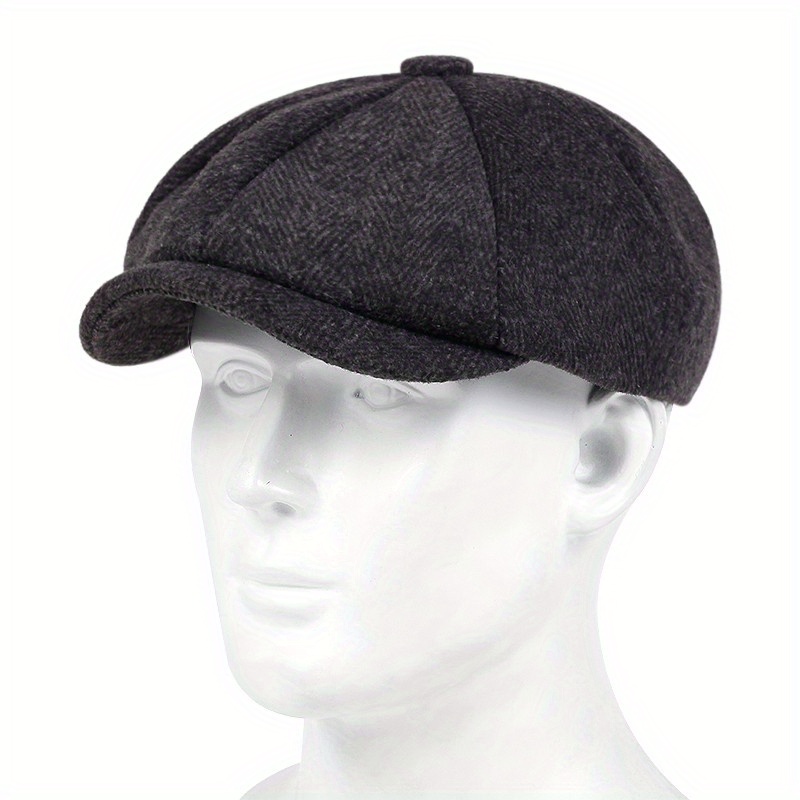 TEMU Regalo di Natale Cappello da giornaliero e texturizzato da - Elegante con bottoni, poliestere , per viaggi , feste in spiaggia e abbigliamento