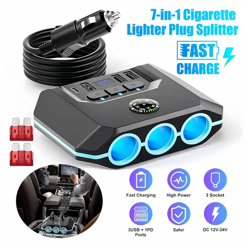 cigarette lighter distributor Leloco Health, Household and Personal Care no gas or fluid is required Cigarette lighter distributor charger 2