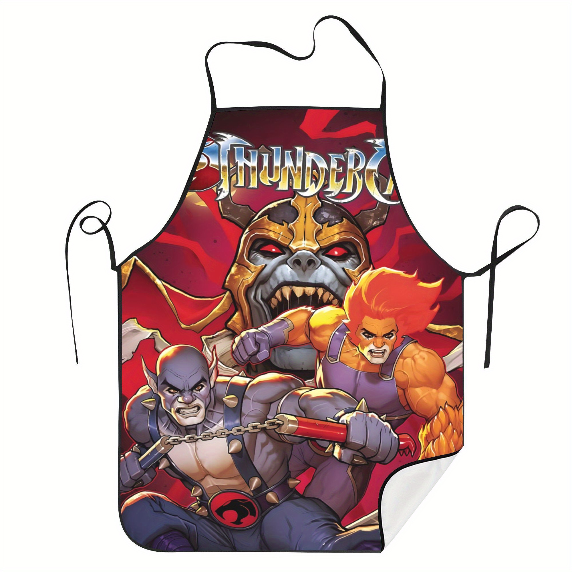 

Vintage-style Robot Anime Print Apron - 100% Polyester, Knit Fabric For Cooking & Hairdressing, Hand Or Only, Kitchen, Hairdresser