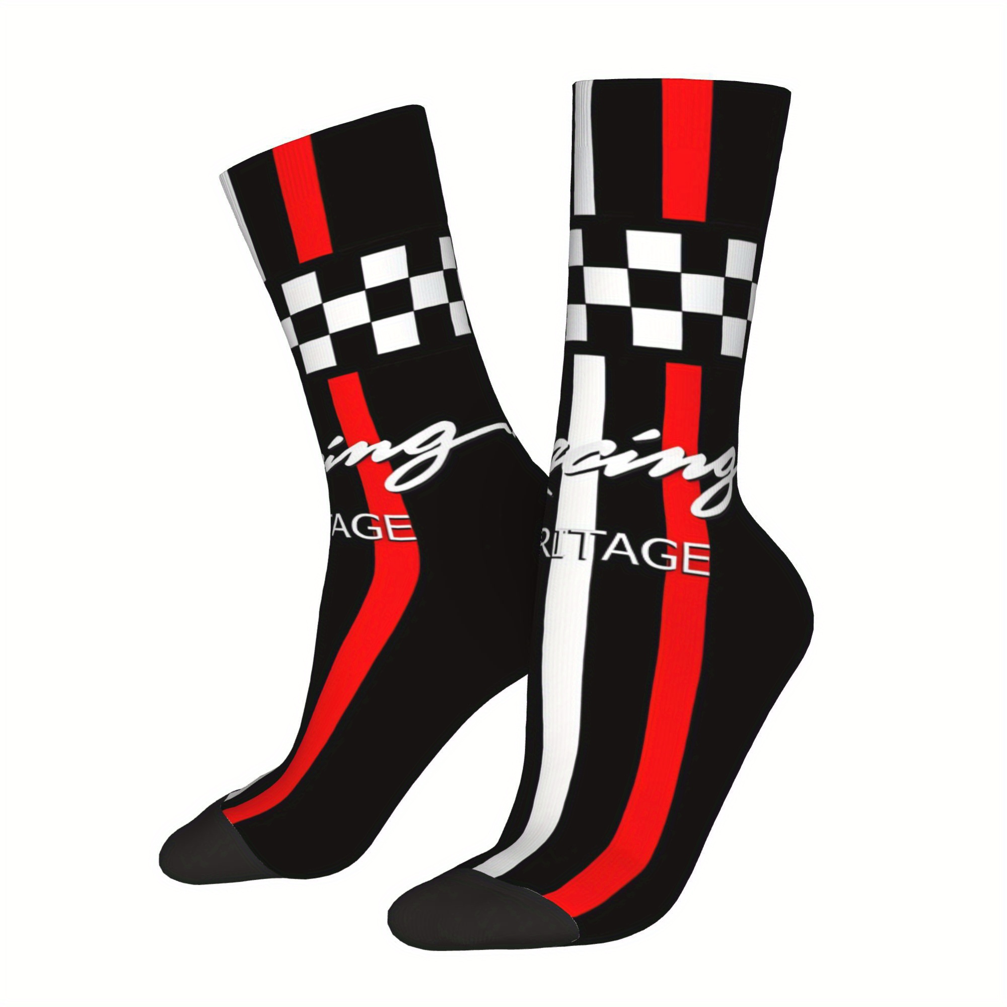 TEMU 1 Pair Men's Legent Printed Socks Novelty Crew Socks For Outdoor Hand Wash Or
