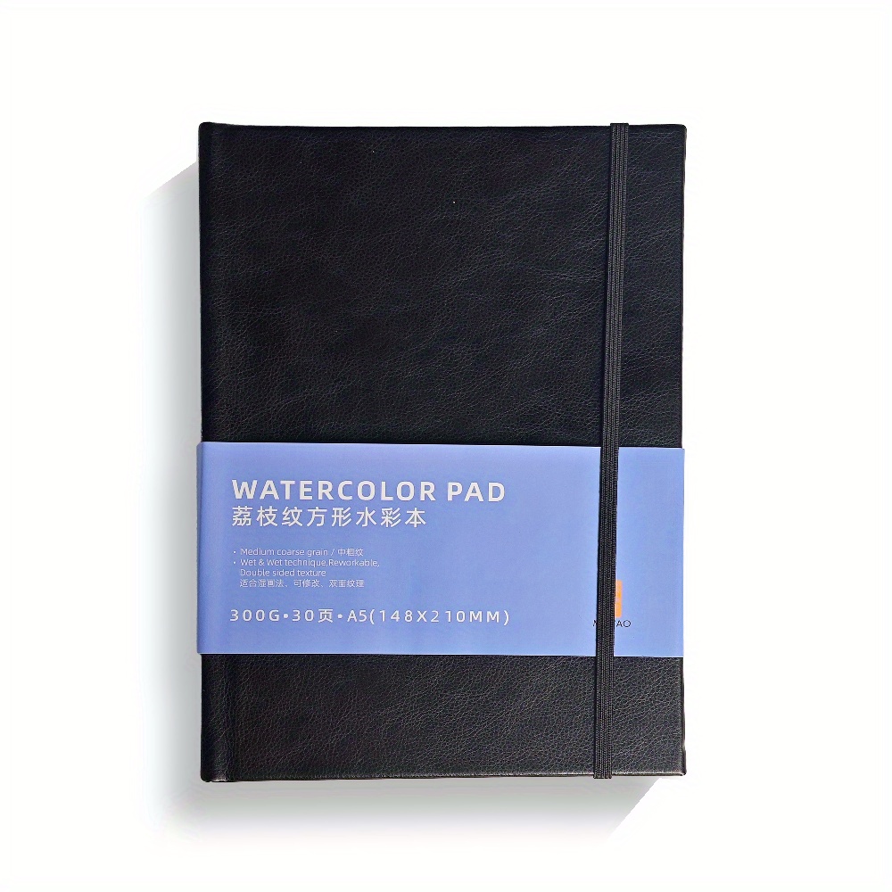 TEMU Carnet de aquarelle haut de gamme - 30 feuilles premium, 300 GSM, à froid, papier , idéal pour les méthodes d'aquarelle, les techniques mixtes,