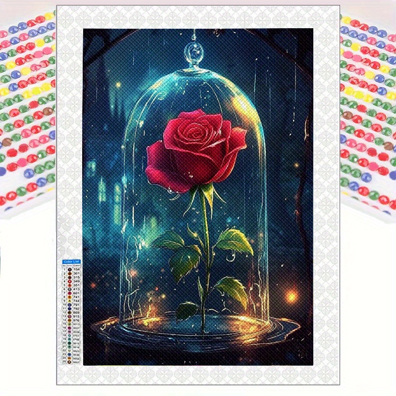 TEMU 1pc 30*40cm/ 11.8*15.8in, 5d Full Diamond Round Diamond With Full Tools, Canvas, Bedroom Living Room Decoration Diamond Painting Kit, Mosaic