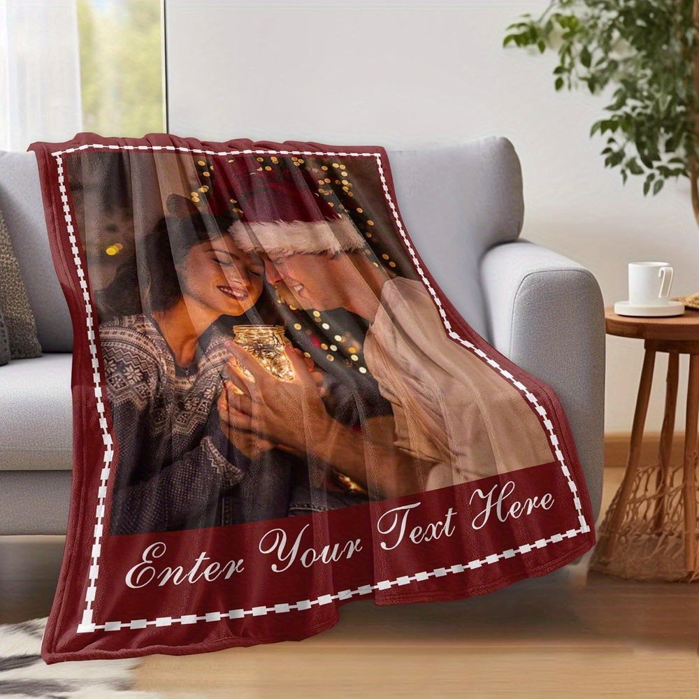 Christmas Custom Photo Fleece Throw Blanket