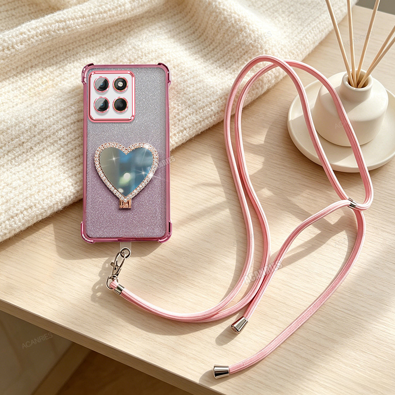 TEMU Phone Case - For Motorola For Moto G86/g77/g75/g67/g56/g17 Power/g17/g15 Power/g15 Luxury Gradient Glitter Plated Case With Rhinestone Makeup