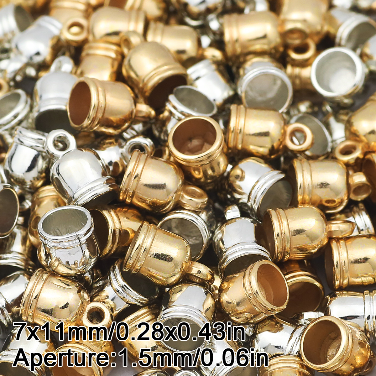 TEMU 7mm Bell-shaped Plastic Beads, Popular And Versatile Style, Loose Beads For Decoration, Making Kit Accessories, For Crafting Bracelets,